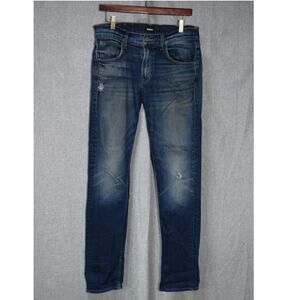 Hudson Byron Straight Leg Jeans Men’s 31 Dark Wash Distressed